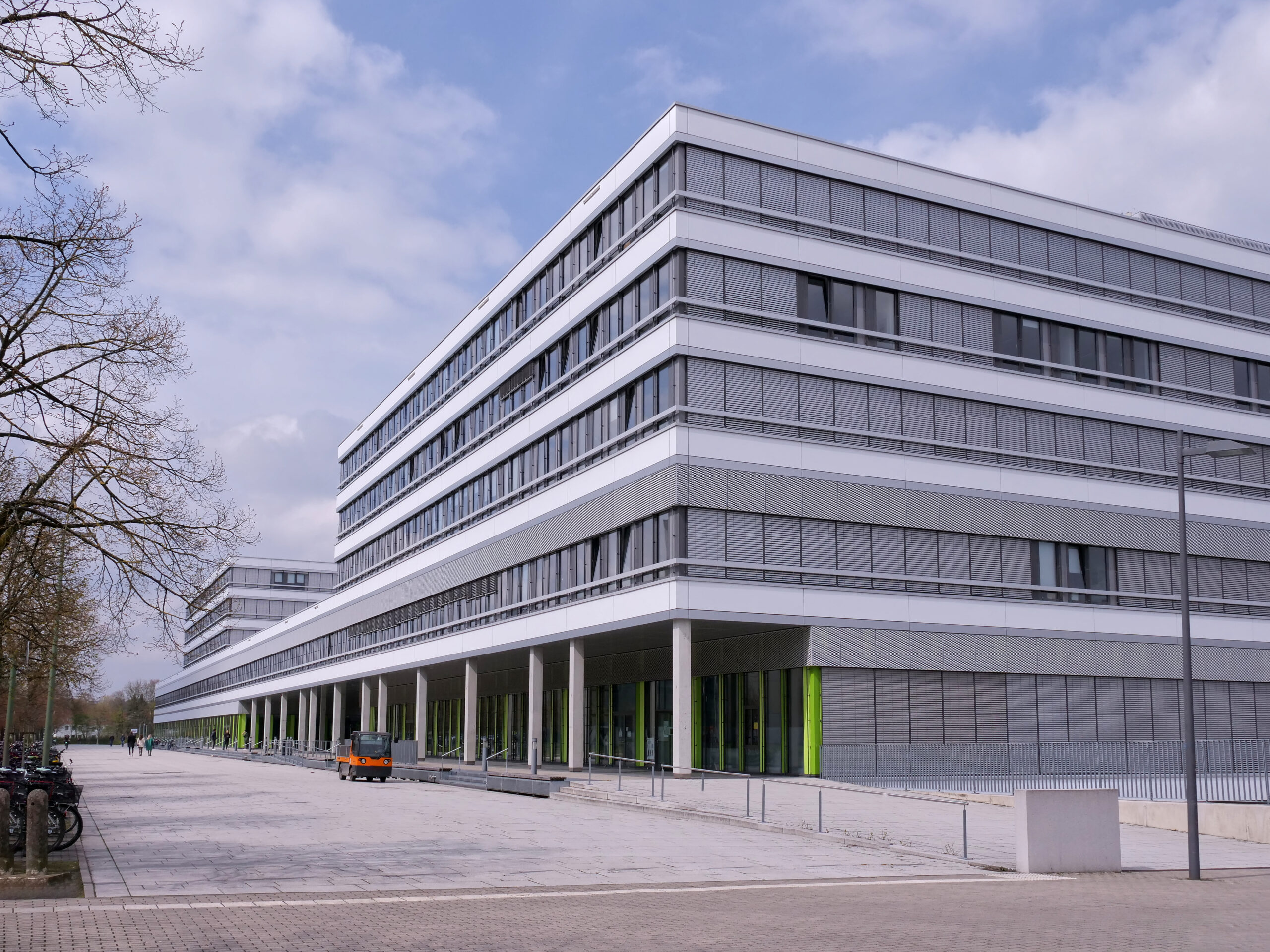 BIELEFELD, GERMANY - Apr 19, 2021 Building x of the University of Bielefeld where the canteen is located