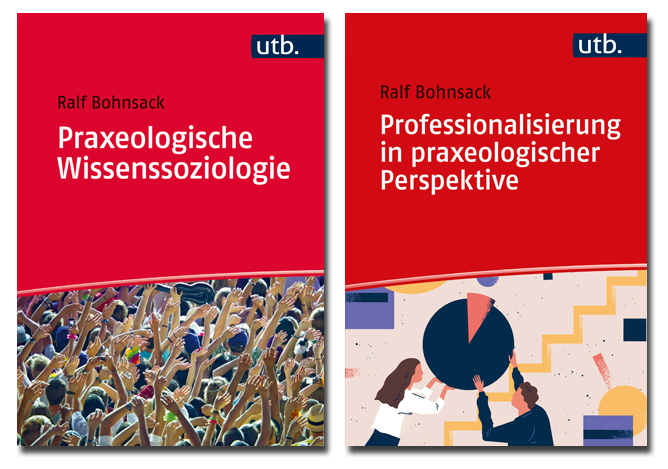 The book covers of Ralf Bohnsack's most relevant releases concerning his metatheoretical work. Left "Praxeologische Wissenssoziologie", right "Professionalisierung in praxeologischer Perspektive